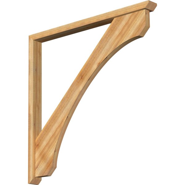 Ekena Millwork Legacy Slat Rough Sawn Bracket w/ Offset Brace, Western Red Cedar, 4"W x 48"D x 48"H BKT0402X48X48LEC06RWR - main